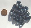 25 14mm Rounded Top Flat Back Montana Blue Ovals